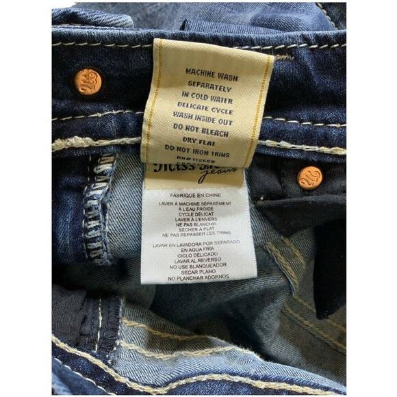 Miss Me Jeans Rhinestones Distressed Women's Size 28 Bootcut Medium Wash Denim - Picture 12 of 12